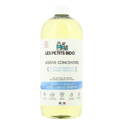 Lessive Liquide Sans Parfum pour Bébé, Naturelle et Biodégradable - 1L