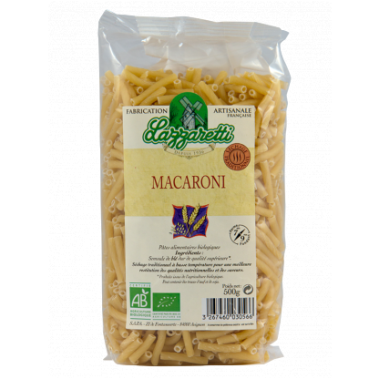 Macaronis blancs bio - 500g - LAZZARETTI - Good marché
