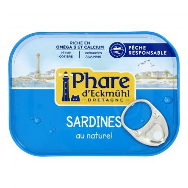 Sardines au naturel bio - 135g - PHARE D'ECKMÜHL - Good marché
