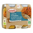 Petits pots menu carotte potimarron et truite bio - 2 x 200g - Babybio - Good marché
