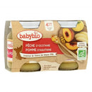 Petits pots fruits pêche pomme bio - 2 x 130g - Babybio - Good marché