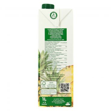 Pur jus d'ananas bio - 1L - VITAMONT - Good marché