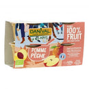Dessert de fruits pomme pêche bio - 4 x 100g - DANIVAL - Good marché