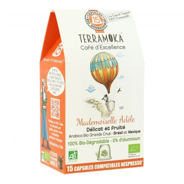 Café adèle n°2 léger brésil mexique bio - 15 capsules - TERRAMOKA - Good marché