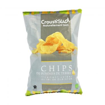 Chips de pomme de terre au sel de guérande bio - 100g - CROUSTISUD - Good marché