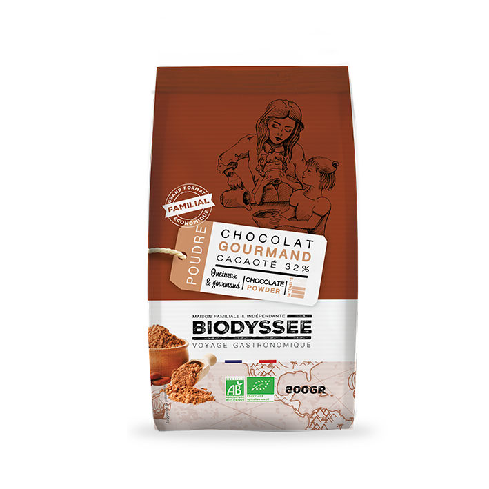 Poudre chocolatée instantannée bio - 800g - BIODYSSÉE - Good marché