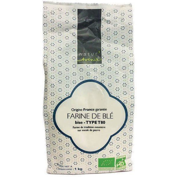 Farine de blé t80 bise bio - 1kg - NATUR'AVENIR - Good marché