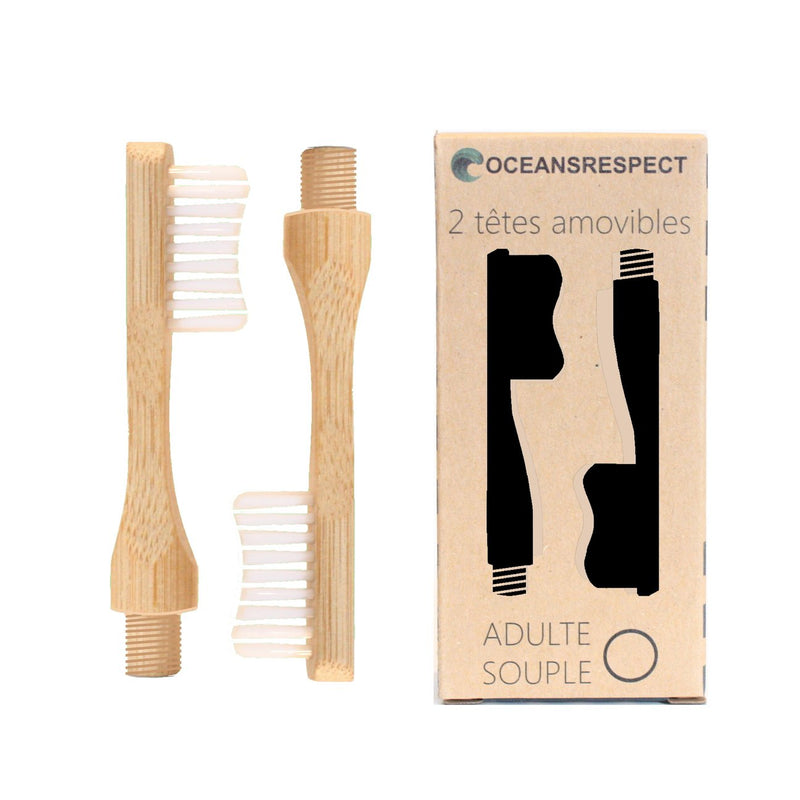 Lot de 2 têtes interchangeables pour brosse a dents - OCEANRESPECT - Good marché