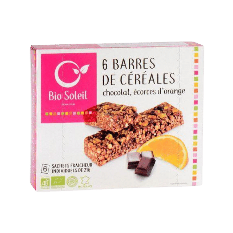 Barres céréales choco-écorce orange bio - 125g - BIOSOLEIL - Good marché