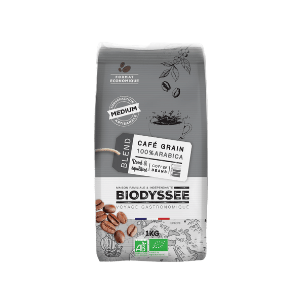 Café Grain 100% Arabica Medium Bio - 1Kg - Biodyssée à 8,91 €