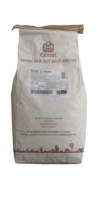 Müesli 5 céréales bio - 3kg - CELNAT - Good marché