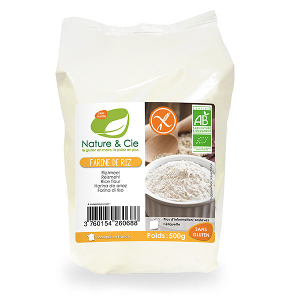 Farine de riz blanc bio sans gluten - 500g