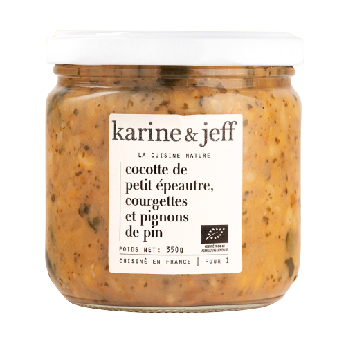 Cocotte De Petit Épeautre, Courgettes et Pignons de Pin bio - 350g - Karine & Jeff - Good marché