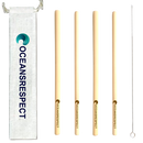 Lot de 4 paille en bambou avec étui et goupillon - OCEANRESPECT - Good marché