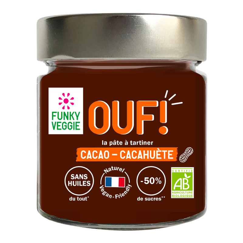 Ouf! la pâte à tartiner cacao cacahuète bio - 200g - FUNKY VEGGIE - Good marché