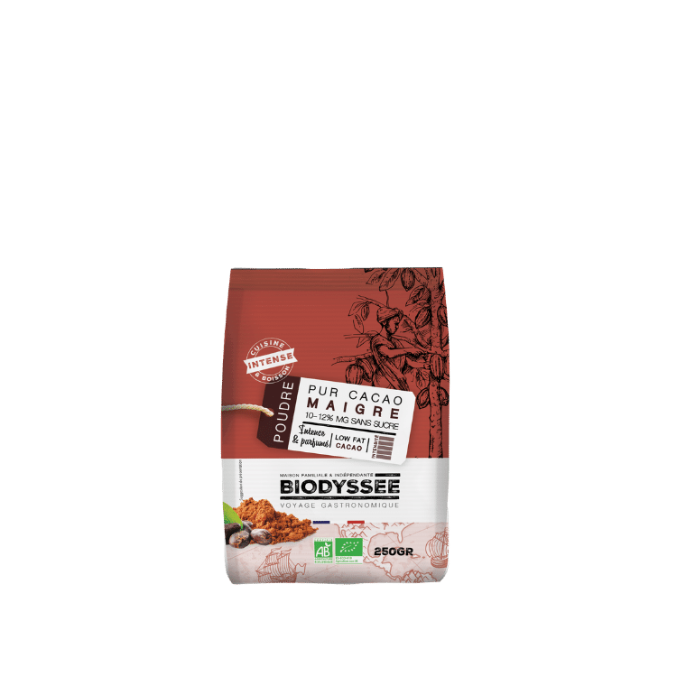 Pur cacao maigre 10-12%MG sans sucre bio - 250g - BIODYSSÉE - Good marché