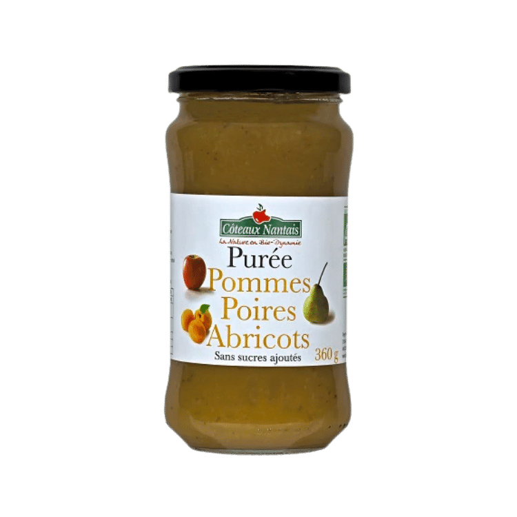 Purée de pommes poires abricots bio - 360 g - Côteaux Nantais - Good marché