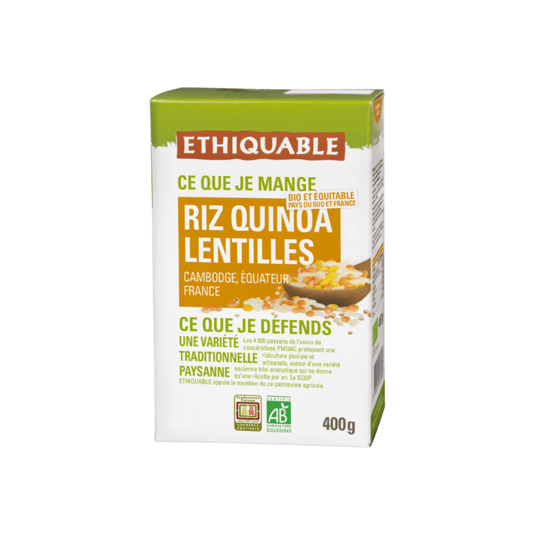 Riz Quinoa Lentilles bio - 400 g  - Ethiquable - Good marché