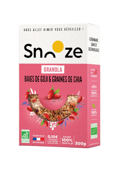 Granola Baies de Goji & Graines de Chia bio - 300g - SNOOZE - Good marché