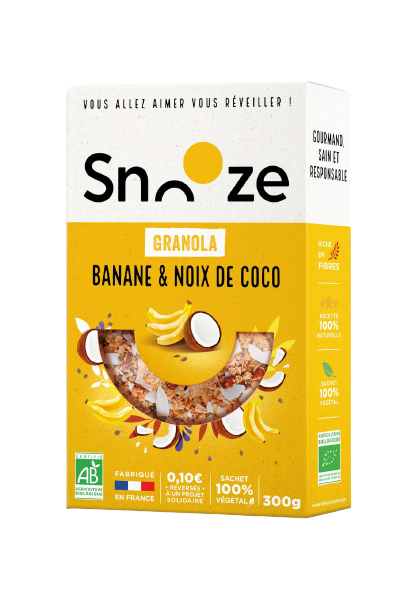 Granola Banane & Noix de Coco bio - 300g - SNOOZE - Good marché