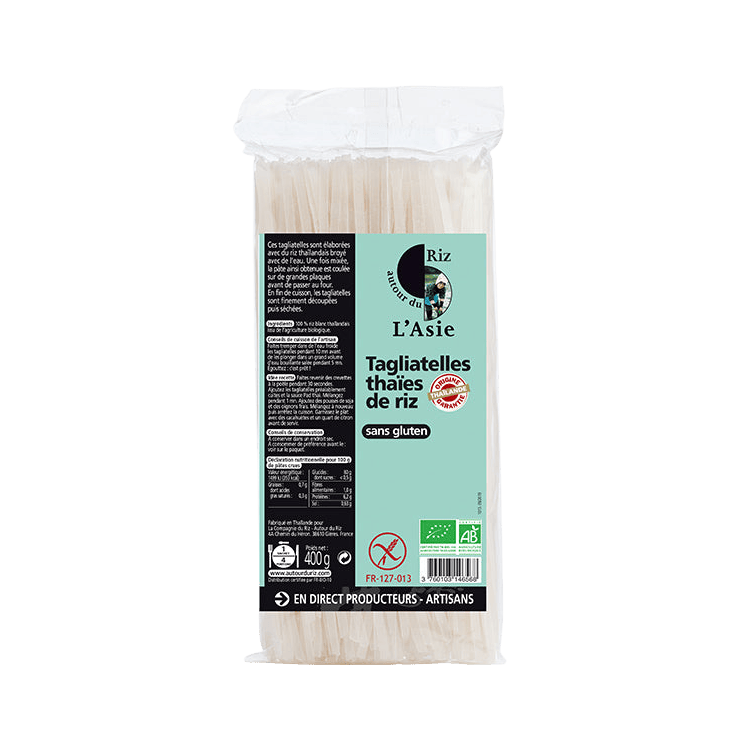 Tagliatelles thaïes de riz complet bio - 400g - AUTOUR DU RIZ - Good marché