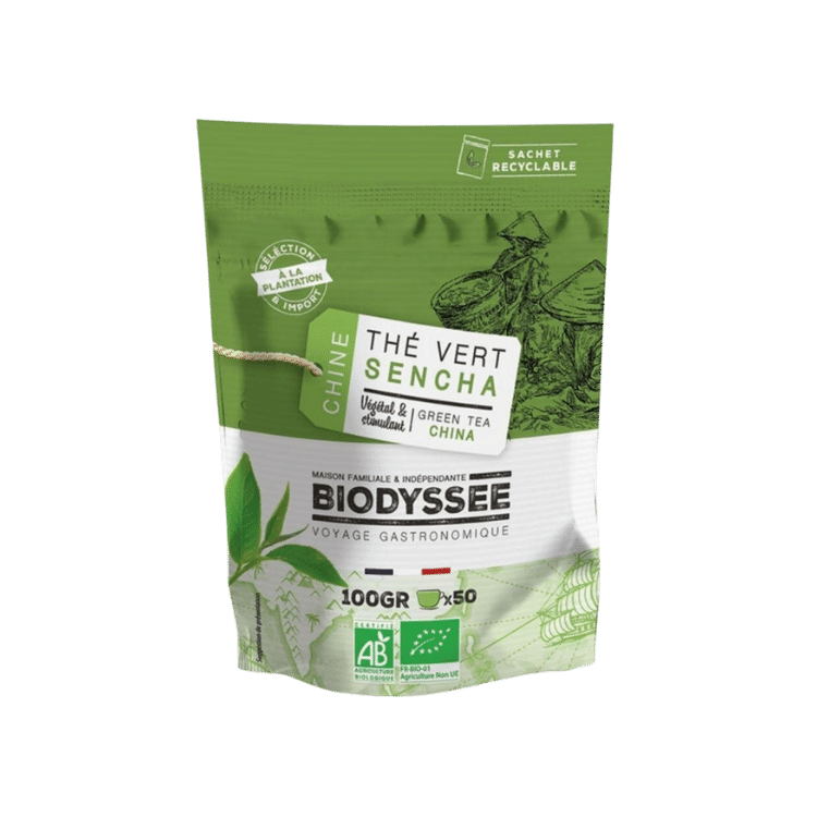 Thé vert sencha de chine bio - 100g - BIODYSSÉE - Good marché