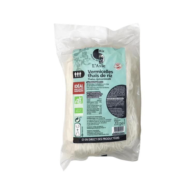 Vermicelles de riz thaï blanc bio - 200g