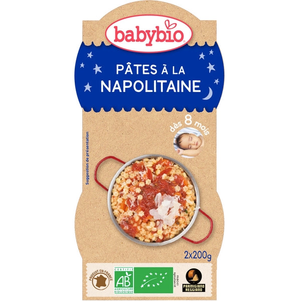 Bols bonne nuit pâtes napolitaine au parmesan bio - 2 x 200g - Babybio - Good marché
