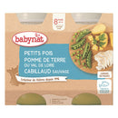 Petits pots menu petits pois pomme de terre et cabillaud bio - 2 x 200g - Babybio - Good marché