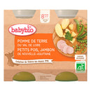 Petits pots menu pomme de terre petit pois et jambon bio - 2 x 200g - Babybio - Good marché