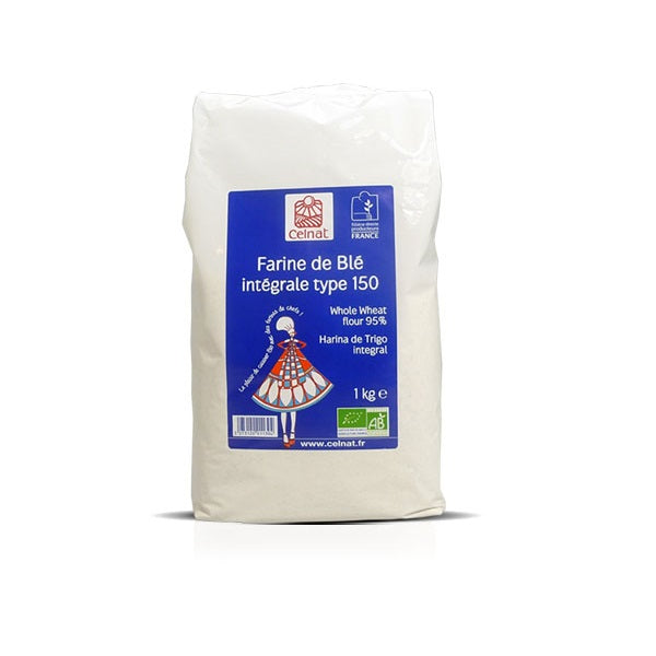 Farine blé intégrale t150 bio - 1kg - CELNAT - Good marché