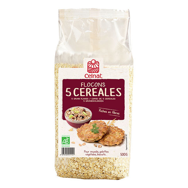 Flocons 5 céréales bio - 500g - CELNAT - Good marché