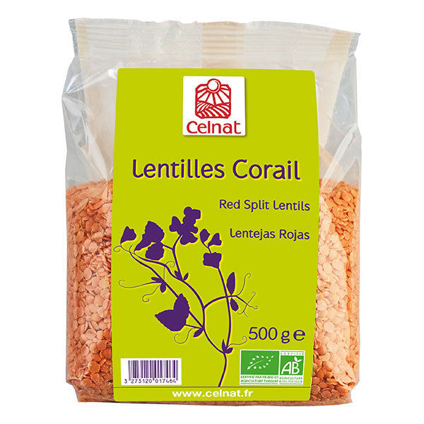 Lentilles corail bio - 500g - CELNAT - Good marché