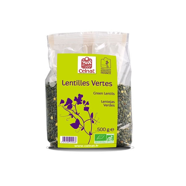 Lentilles vertes bio - 500g - CELNAT - Good marché