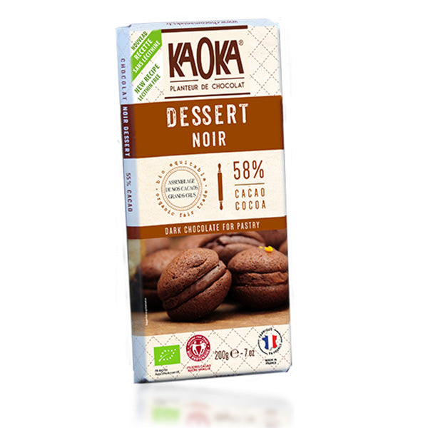 Chocolat noir dessert pâtissier 58% bio - 200g - KAOKA - Good marché