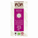 Tablette chocolat noir raisin éclats d'amandes caramélisées bio - 100g - KAOKA - Good marché