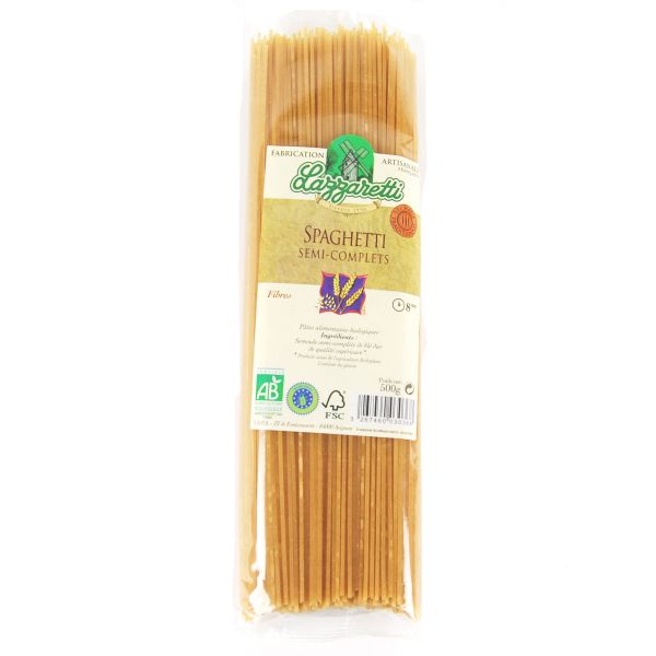 Spaghettis semi-complets bio - 500g - LAZZARETTI - Good marché