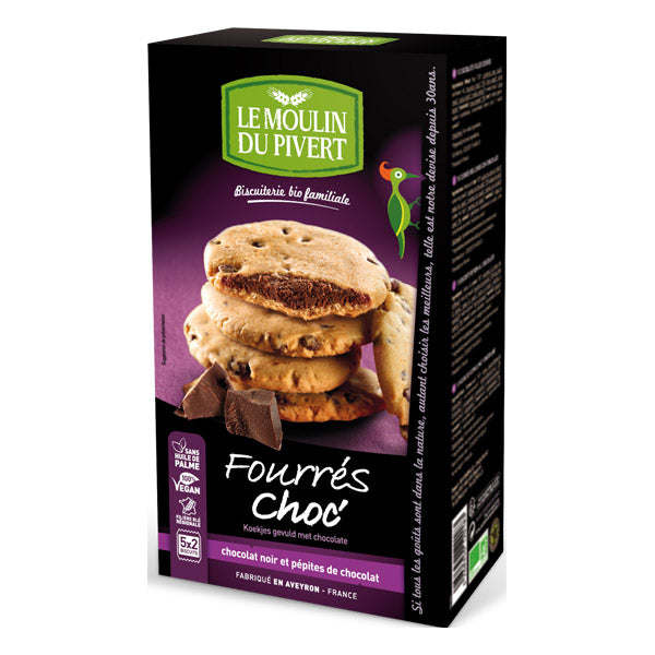Cookies fourrés chocolat bio - 175g - MOULIN DU PIVERT - Good marché