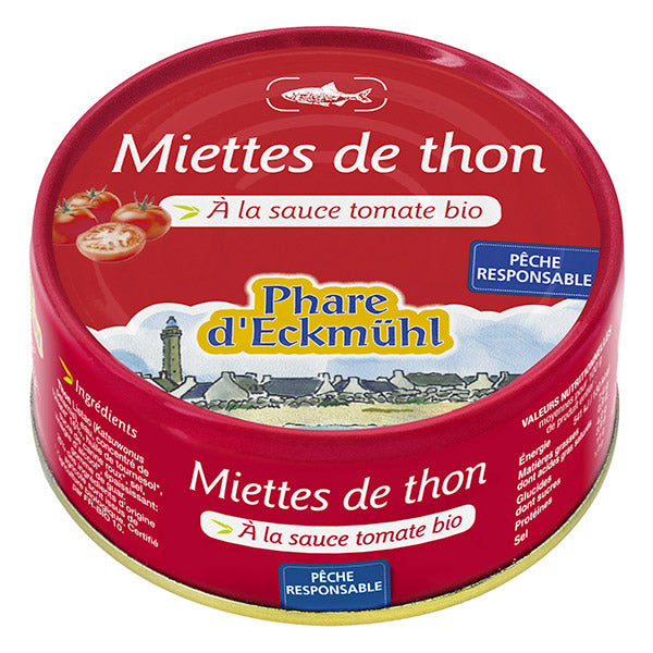 Miettes de thon listao à la tomate bio - 160g - PHARE D'ECKMÜHL - Good marché
