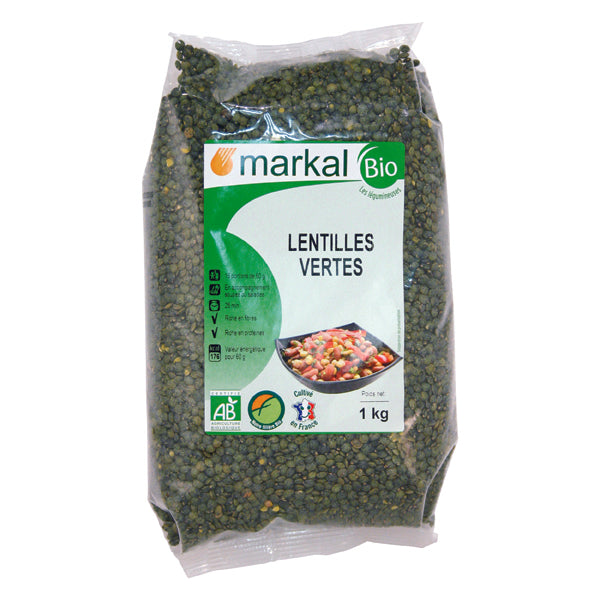 Lentilles vertes bio - 1kg - MARKAL - Good marché