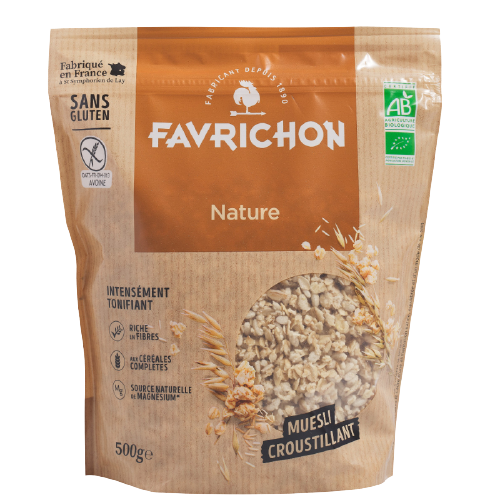 Müesli croustillant nature bio - 500g - FAVRICHON - Good marché