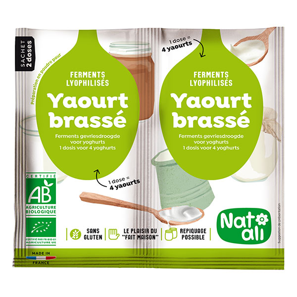 Ferment pour yaourt brassé bio - 2 x 6g - NATALI - Good marché