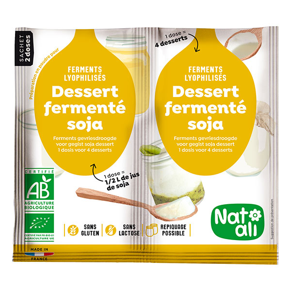 Ferment pour dessert au soja bio - 2 x 6g - NATALI - Good marché
