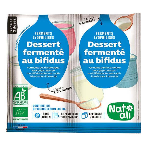 Ferment pour dessert au bifidus bio - 2 x 6g - NATALI - Good marché