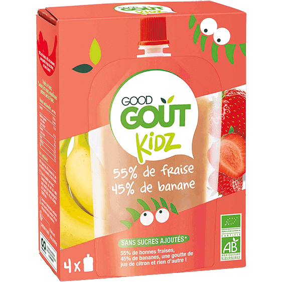 Kidz - gourde fraise banane bio - 4 x 90g - GOOD GOUT - Good marché