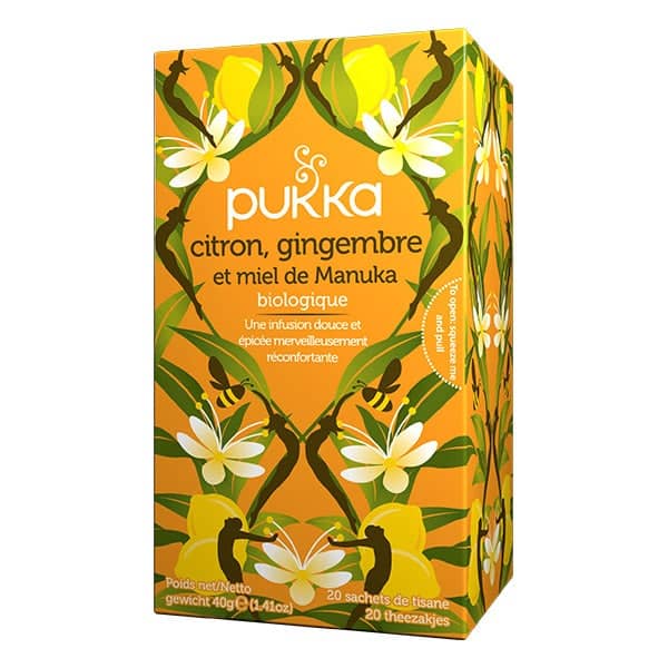Infusion citron gingembre et miel de manuka bio - 20 Infusettes - PUKKA - Good marché