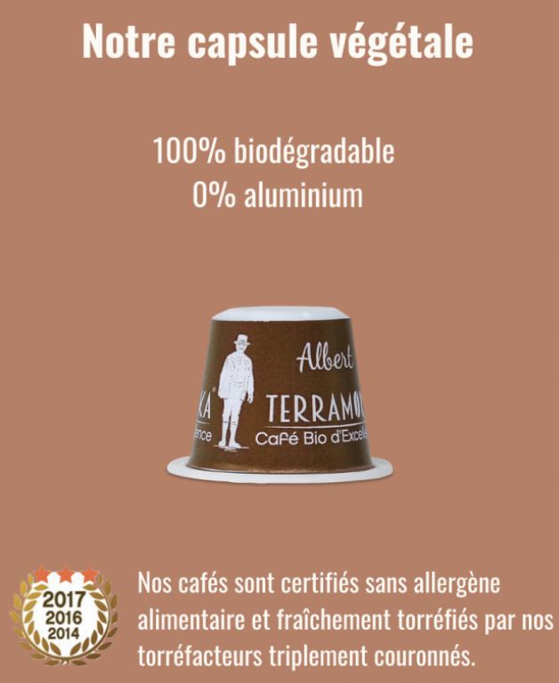 Café albert n°3 équilibré pérou bio - 15 capsules - TERRAMOKA - Good marché