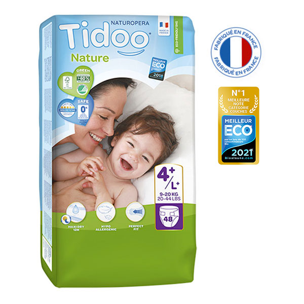 Couches jumbo pack t4+ bio - 48 couches - TIDOO - Good marché