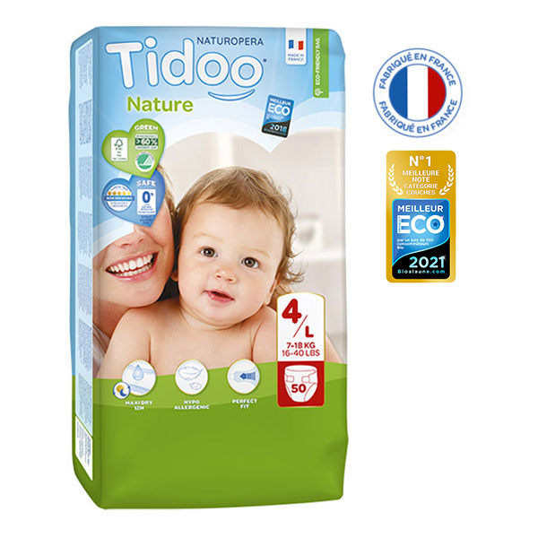 Couches jumbo pack t4 bio - 50 couches - TIDOO - Good marché