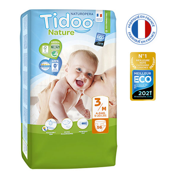 Couches jumbo pack t3 bio - 56 couches - TIDOO - Good marché